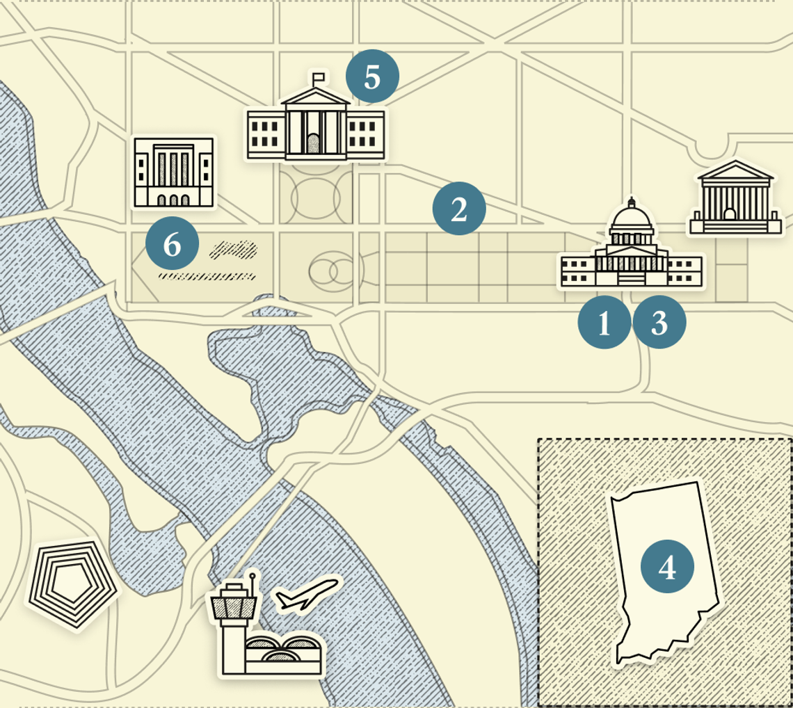 A numbered map of DC.