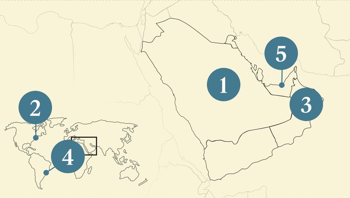 A map of the Gulf.