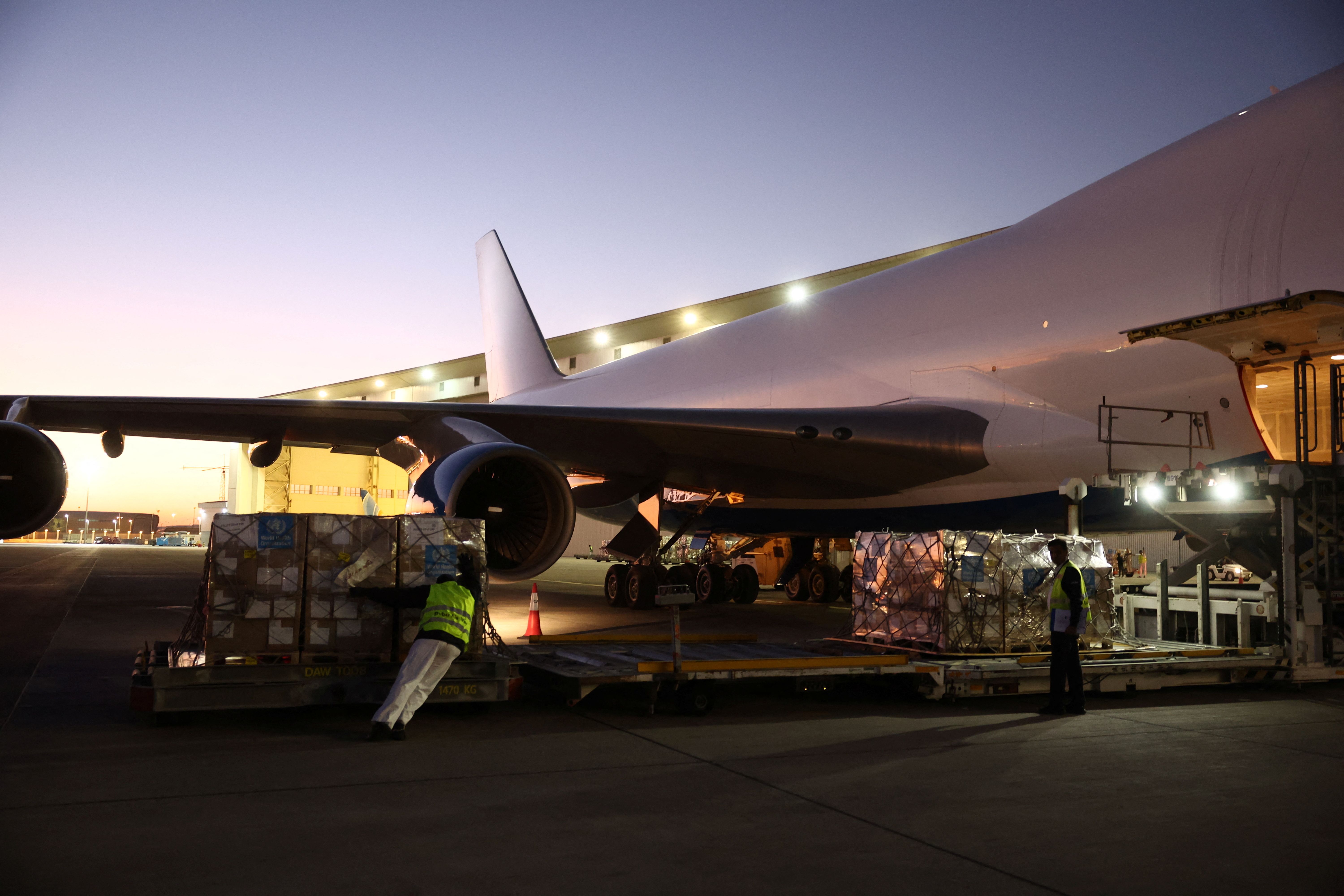 A plane at Dubai airport.
