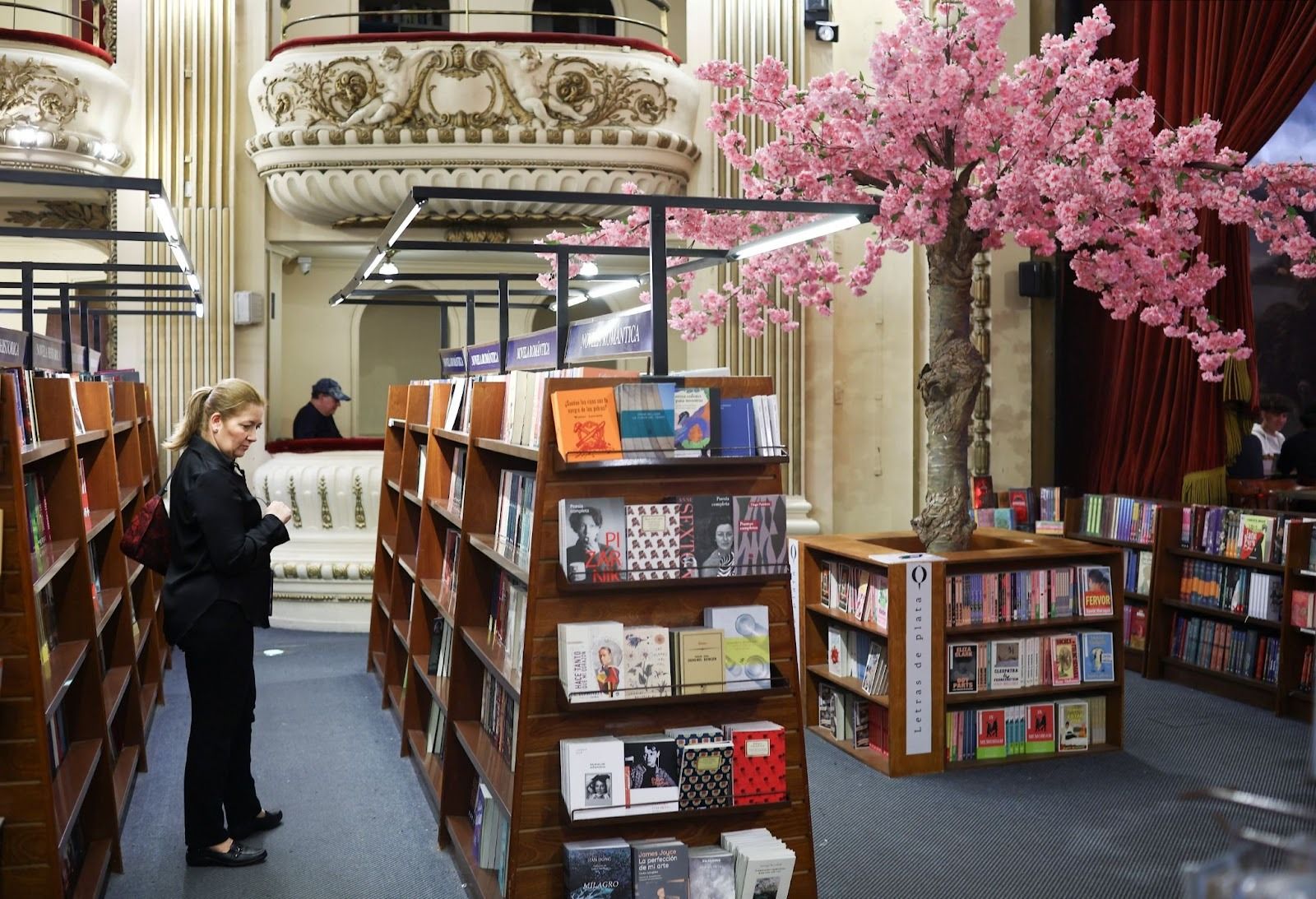 A woman at a bookshop in Buenos Aires. 