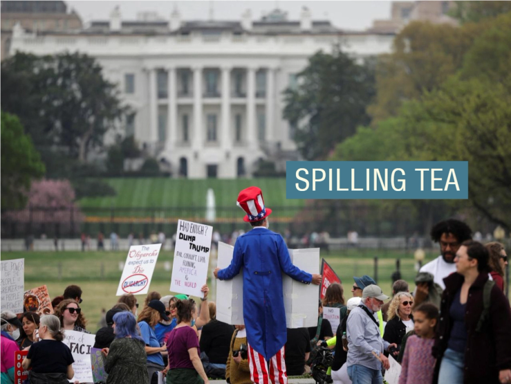 ‘Hands Off’ demonstrators in front of the White House