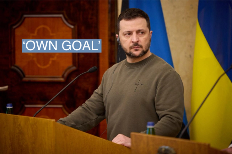 Ukraine’s President Volodymyr Zelenskiy attends a joint press conference with Estonian President Alar Karis in Tallinn, Estonia January 11, 2024. Ukrainian Presidential Press Service/Handout via REUTERS