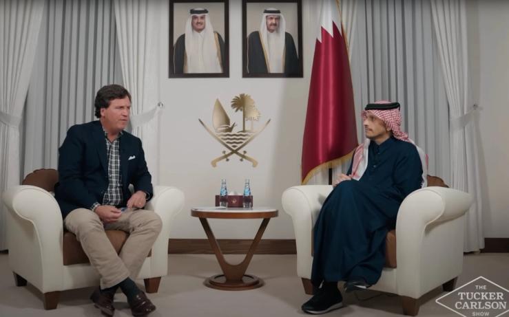Screenshot from Tucker Carlson interview on YouTube.