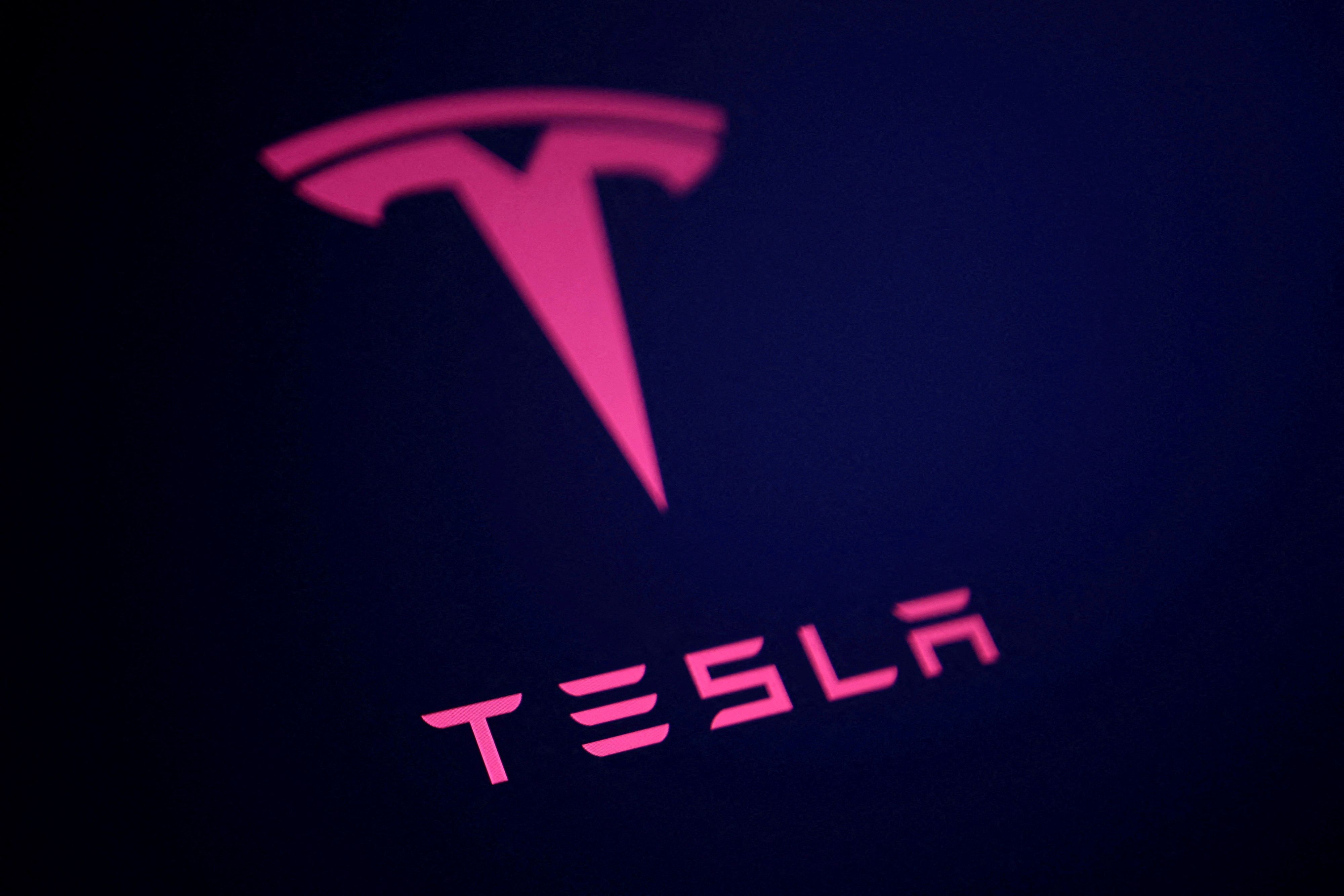 Tesla logo.