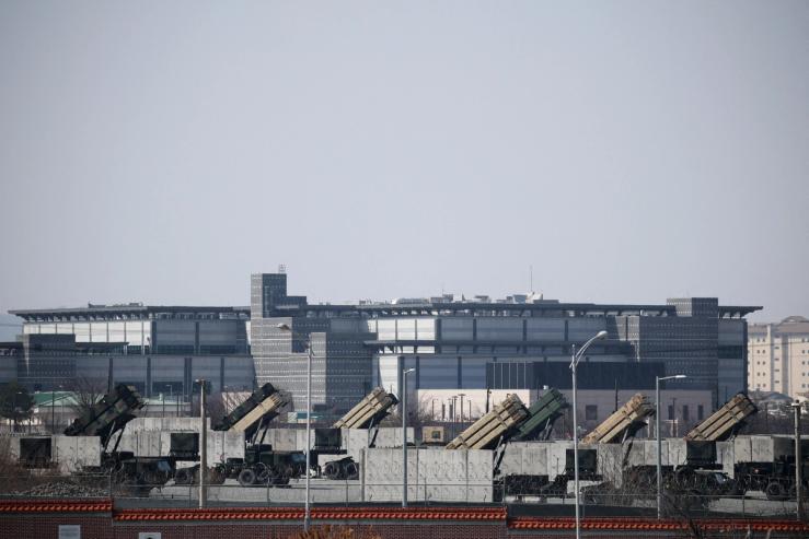 U.S. Patriot missile defense systems at a U.S army base in Pyeongtaek, South Korea