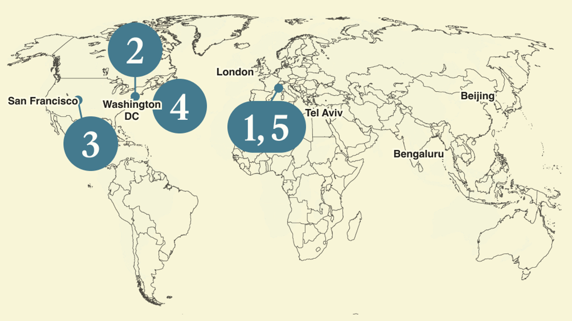 A map of the world.