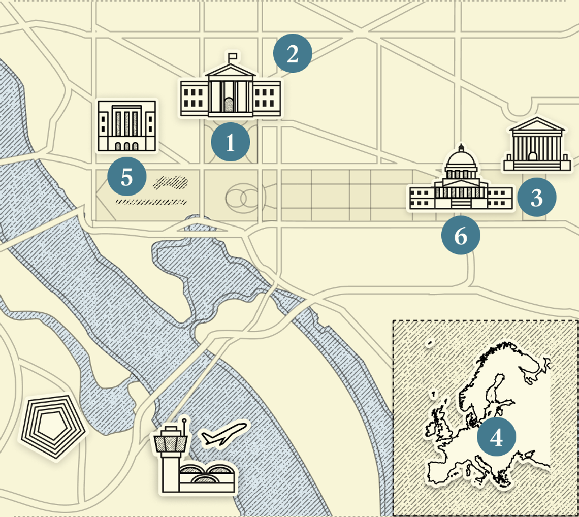 A numbered map of DC.