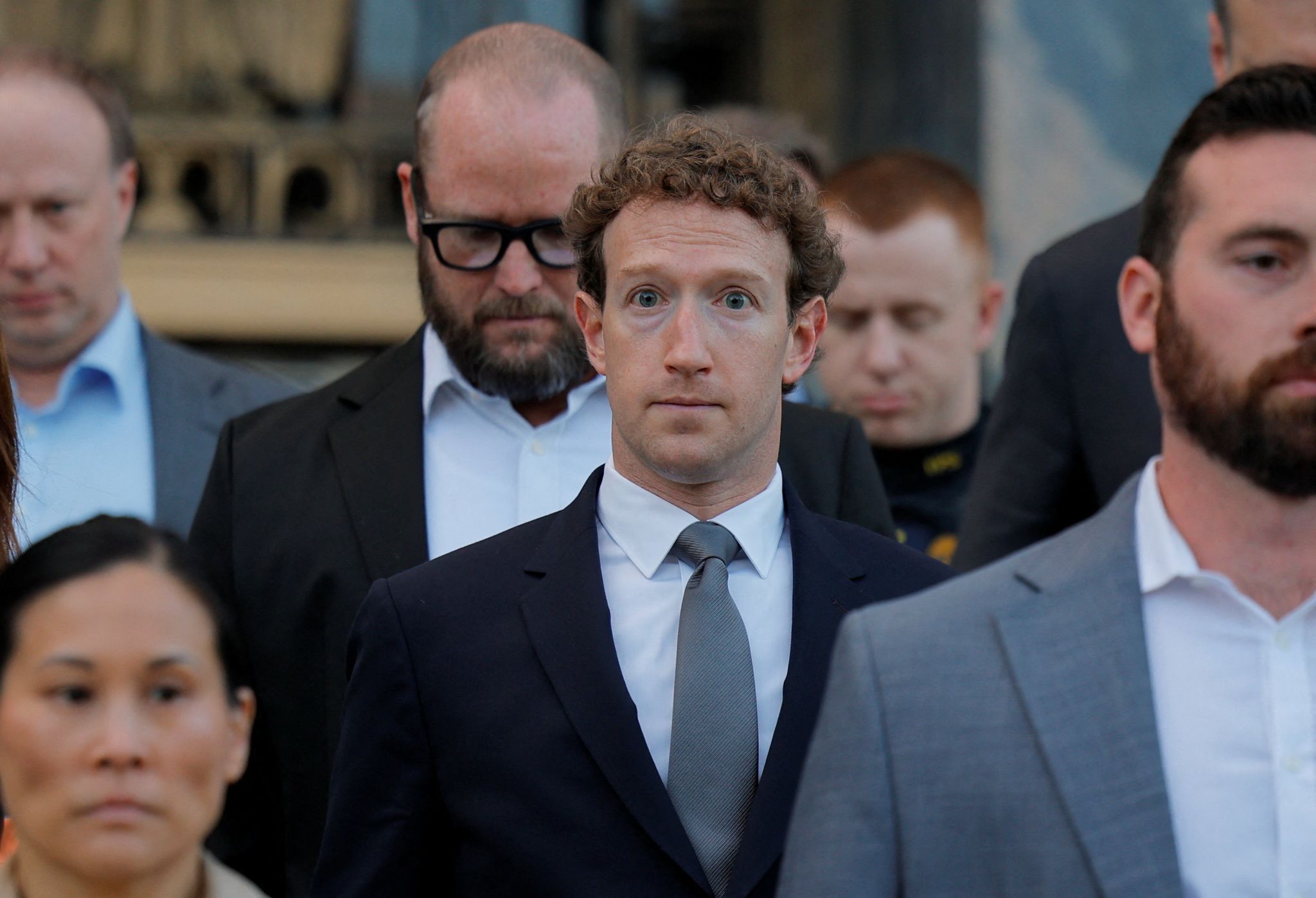 Mark Zuckerberg stares at camera