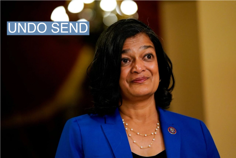 Democratic U.S. Rep. Pramila Jayapal of Washington, running for re-election to the U.S. House of Representatives in the 2022 U.S. midterm elections, participates in a television interview at the U.S. Capitol in Washington, U.S., November 4, 2021. 