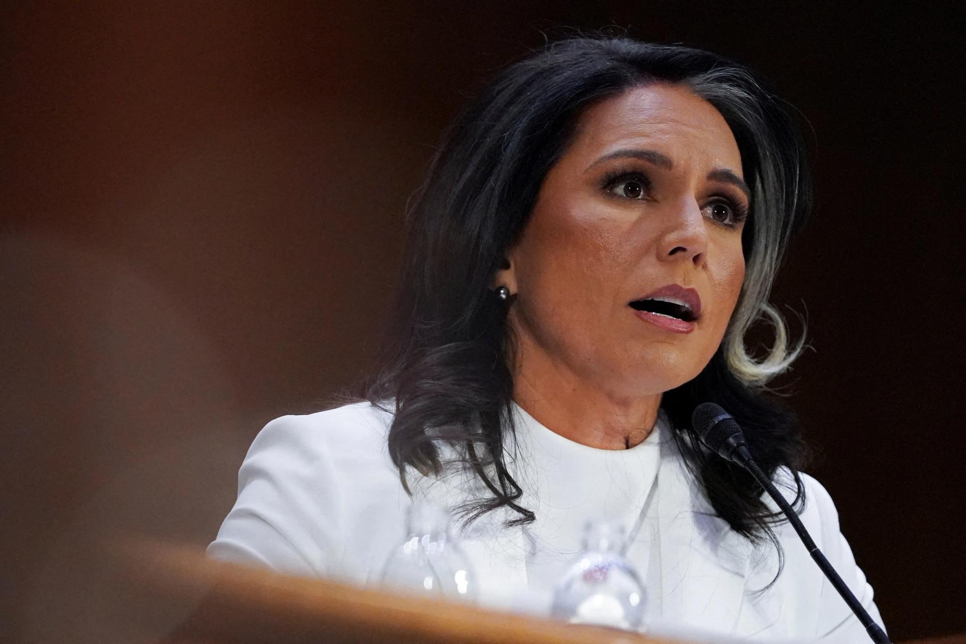 Former Representative Tulsi Gabbard, U.S. President Donald Trump’s nominee to be director of national intelligence, testifies before a Senate Intelligence Committee confirmation hearing on Capitol Hill in Washington, U.S., January 30, 2025.