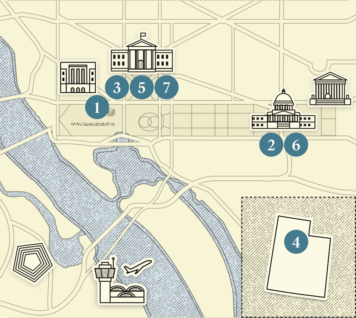 A numbered map of DC.