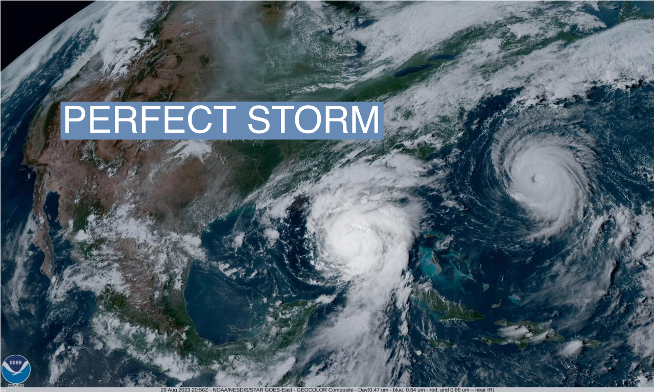 A NOAA satellite image of Hurricane Idalia.