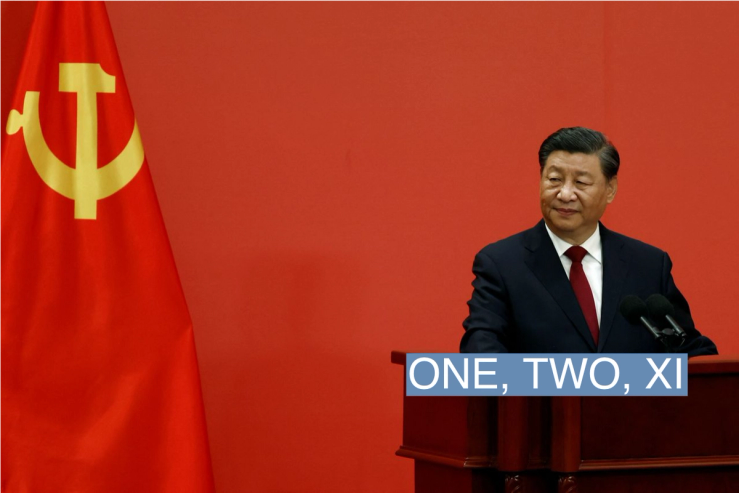 Chinese President Xi Jinping meets the media following the 20th National Congress of the Communist Party of China, at the Great Hall of the People in Beijing