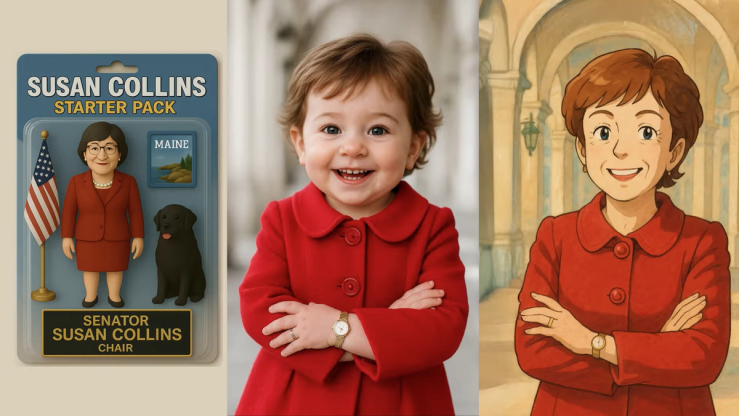 Susan Collins AI illustrations