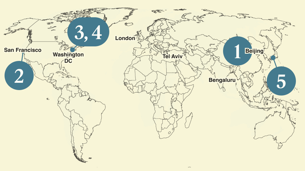 A map of the world.