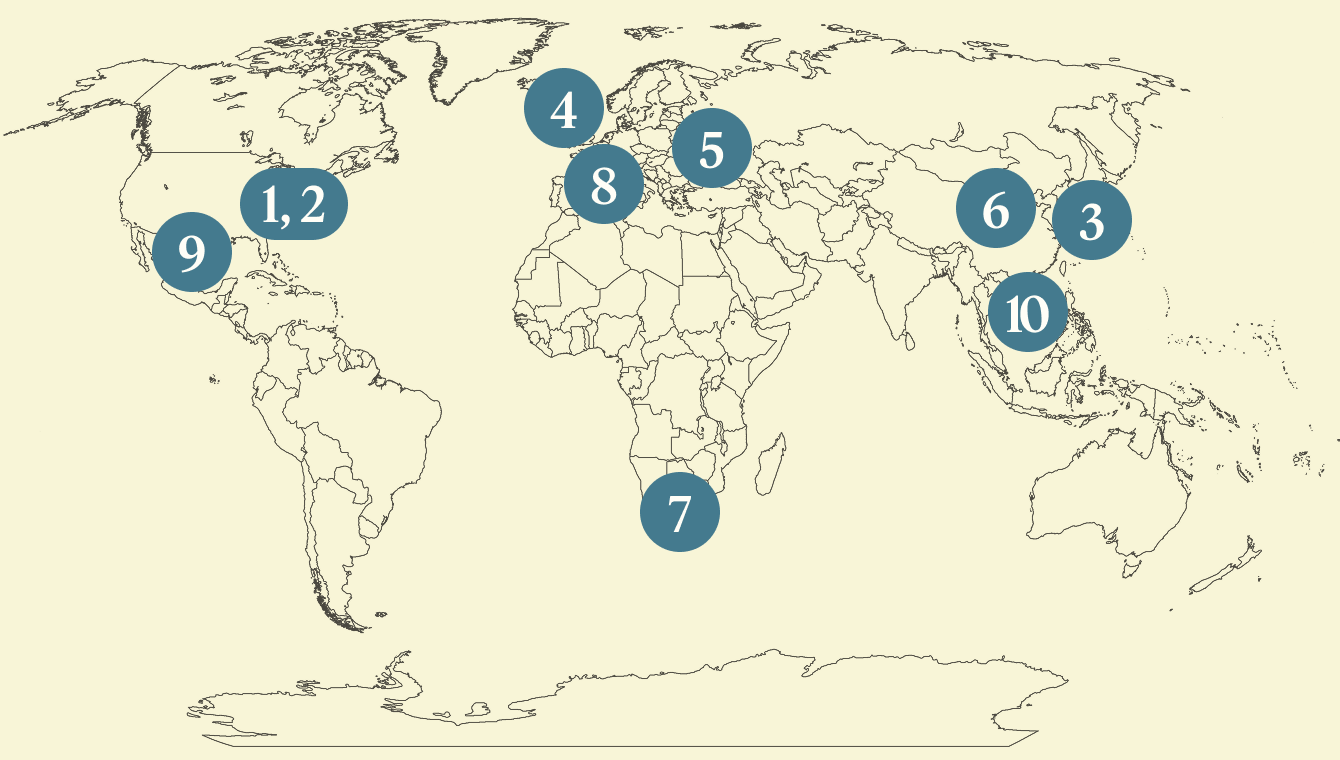World map.