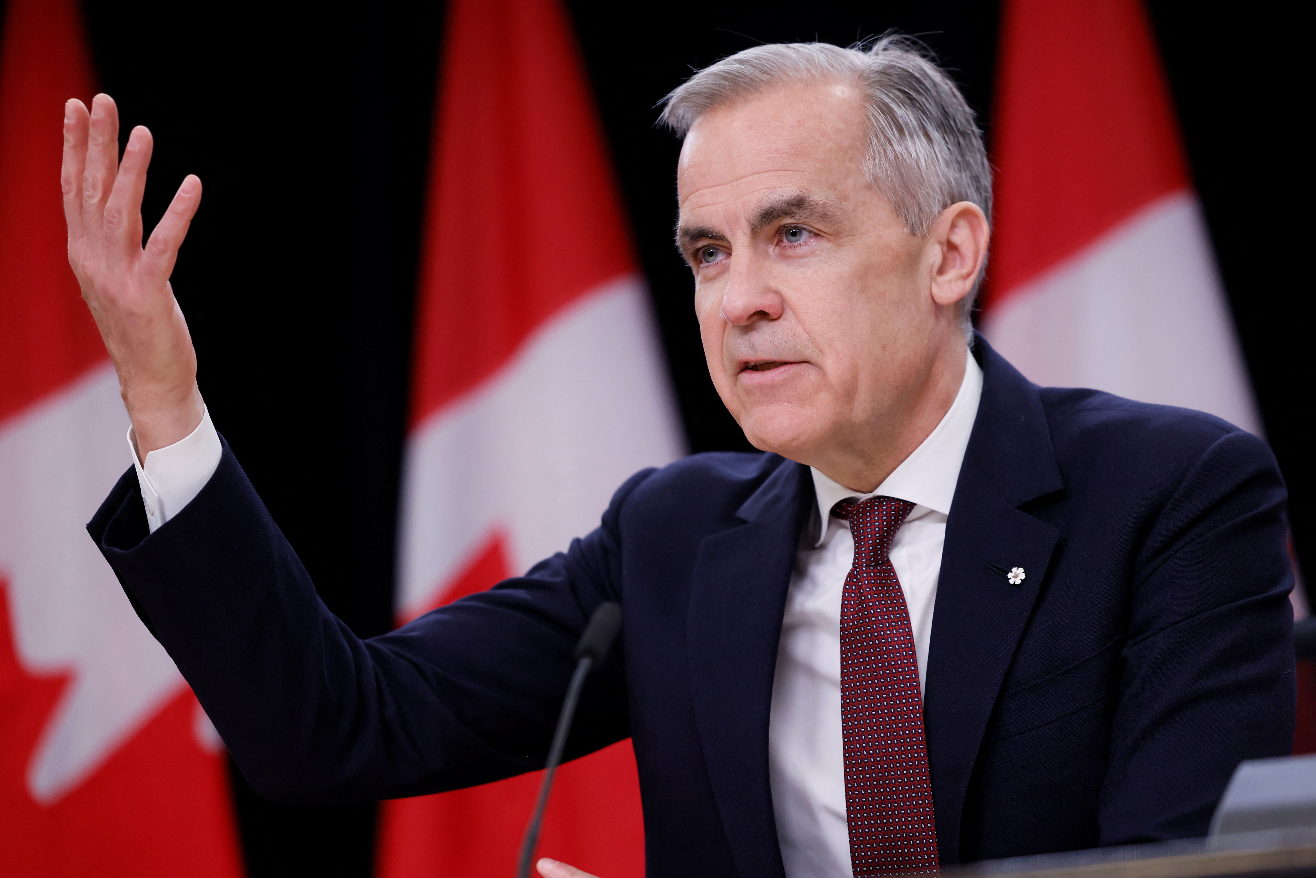 Canada’s Prime Minister Mark Carney holds his first press conference since forming government in Ottawa, Ontario, Canada May 2, 2025.