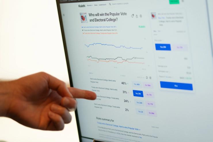 A Kalshi prediction poll during the 2024 presidential election.