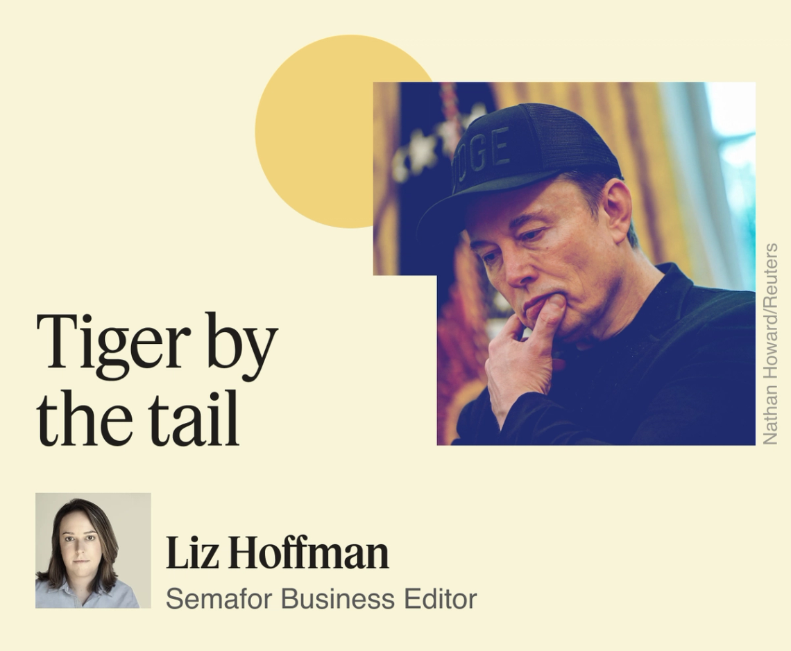 Tiger by the tail.