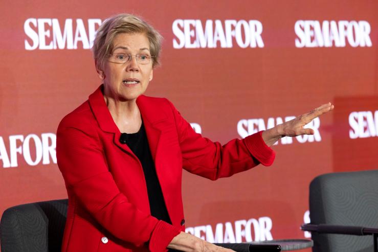 Sen. Elizabeth Warren speaks at Semafor event, March 6.