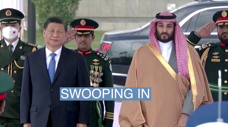 Chinese President Xi Jinping and Saudi Crown Prince Mohammad bin Salman.