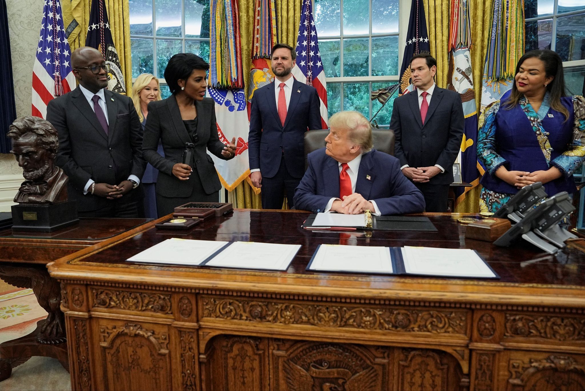 A June meeting between Donald Trump and Rwanda and DR Congo foreign ministers.