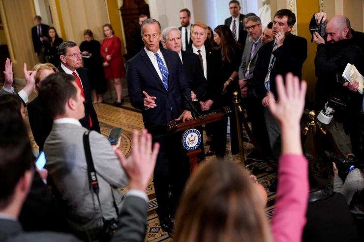 Senate Republicans address the media