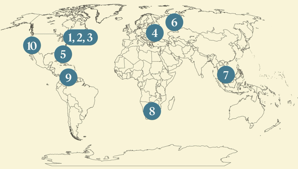 World map.