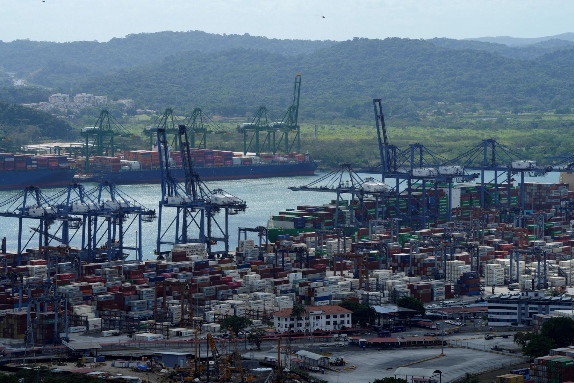 The Balboa port on the Panama Canal. 