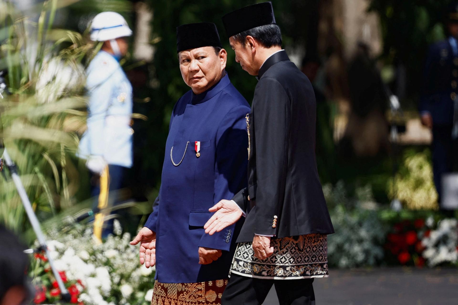 Indonesia’s new President Prabowo Subianto and former President Joko Widodo.