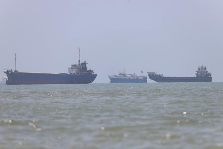Vessels in the Strait of Hormuz.