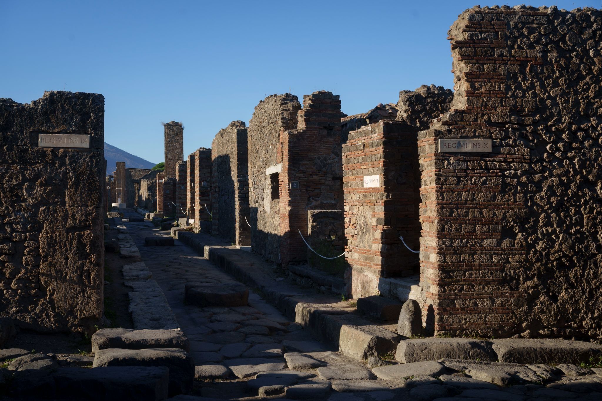 The Roman city of Pompeii.