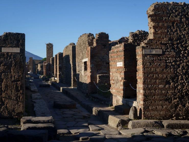 The Roman city of Pompeii.
