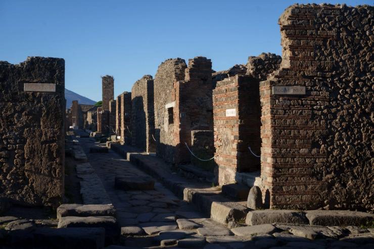 The Roman city of Pompeii.