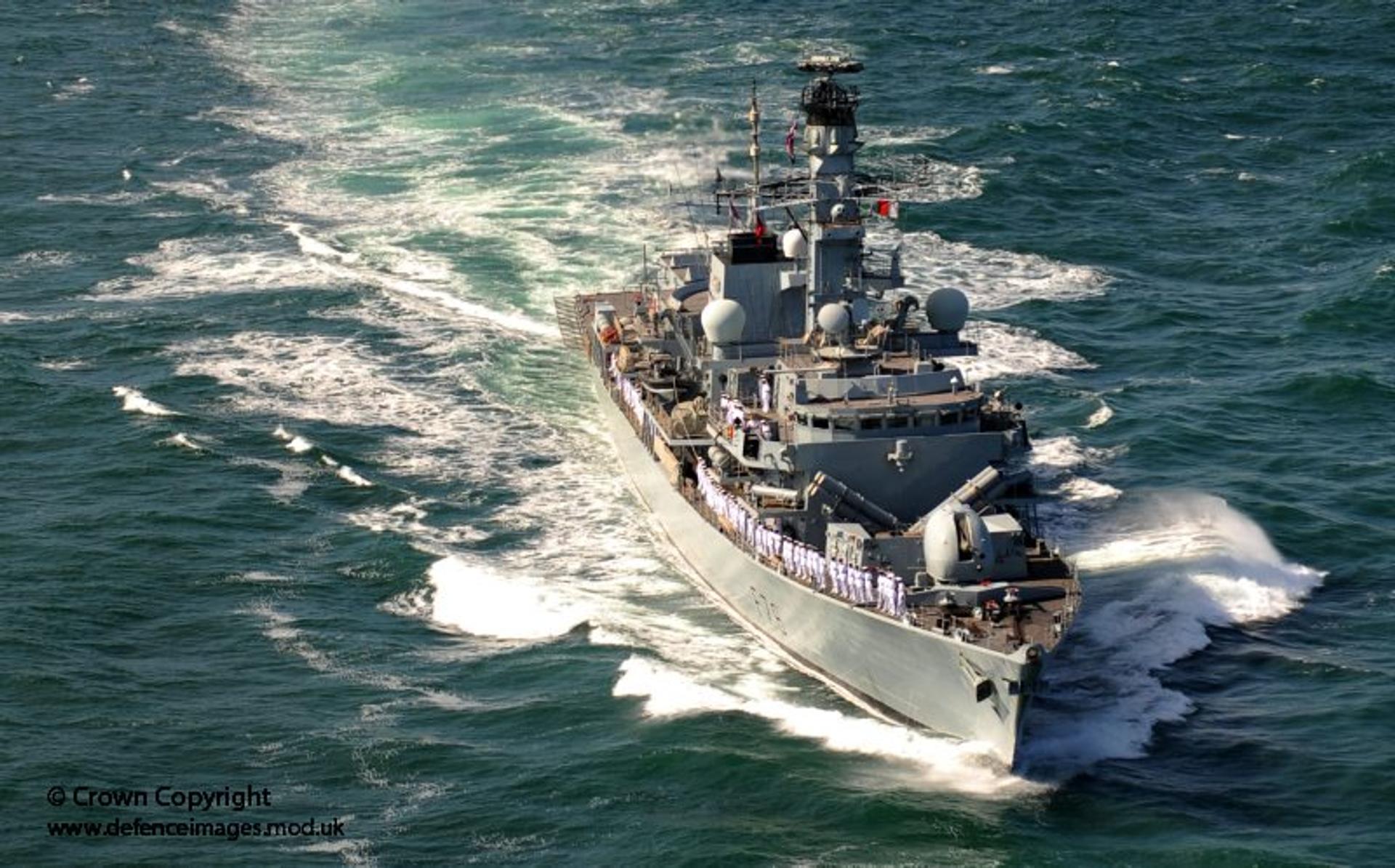 A British frigate. 