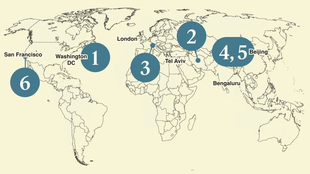 A map of the world.