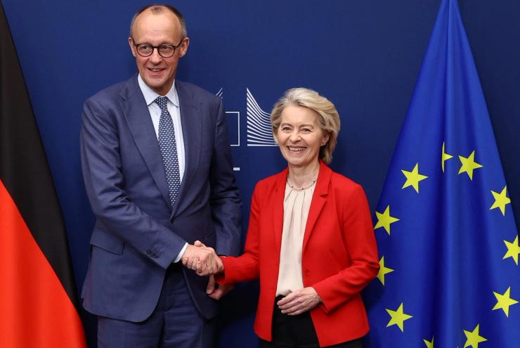 German Chancellor Friedrich Merz and European Commission President Ursula von der Leyen in January.