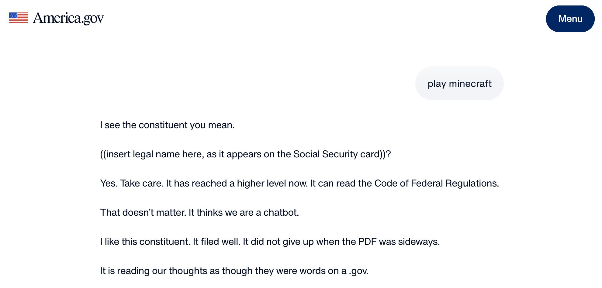 America.gov holds a Minecraft-themed Easter egg