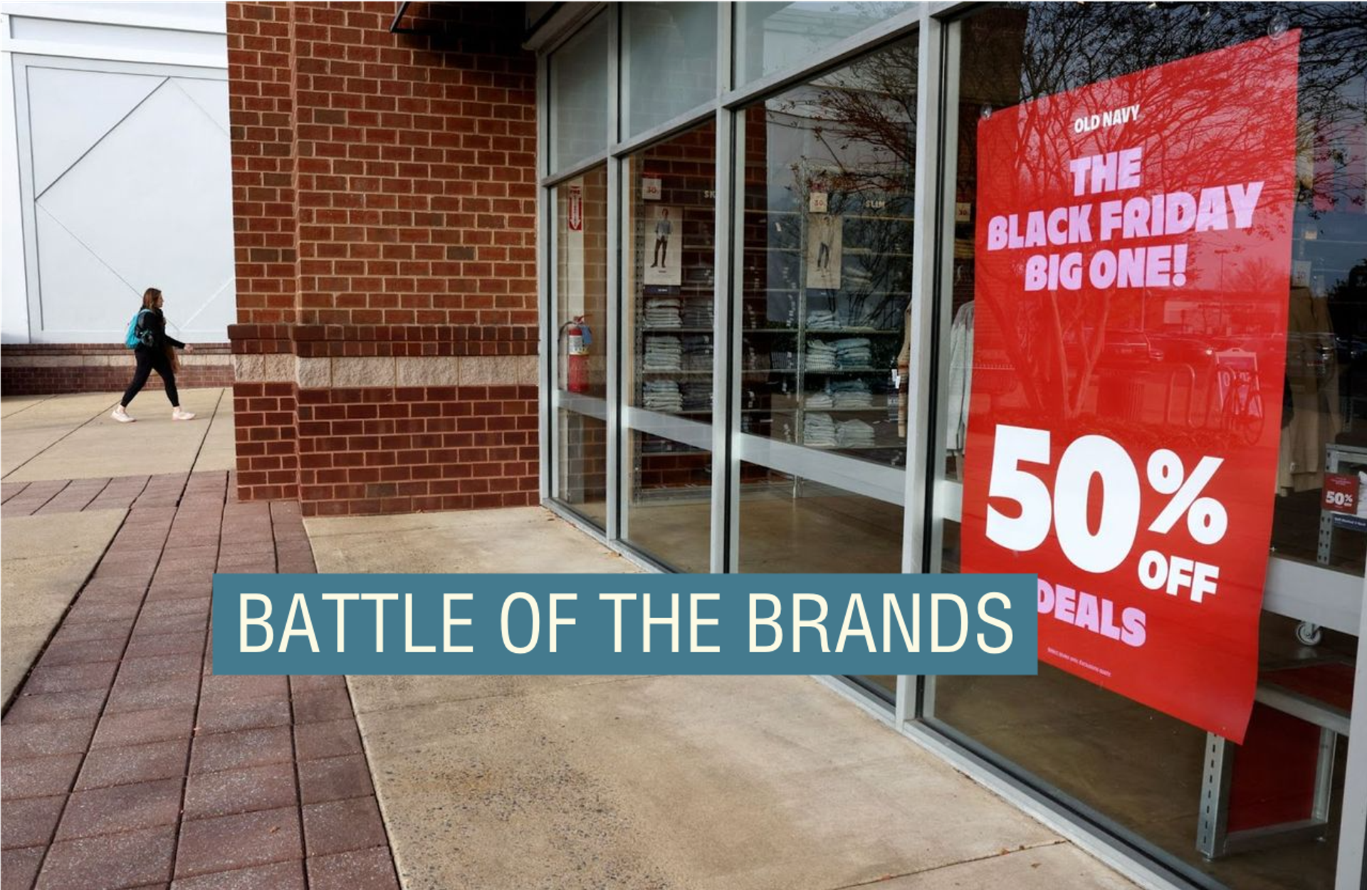 A Black Friday advertisement is displayed at an Old Navy in Alexandria, Virginia.