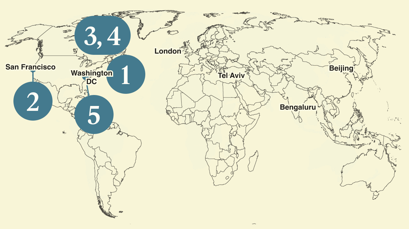 A map of the world.