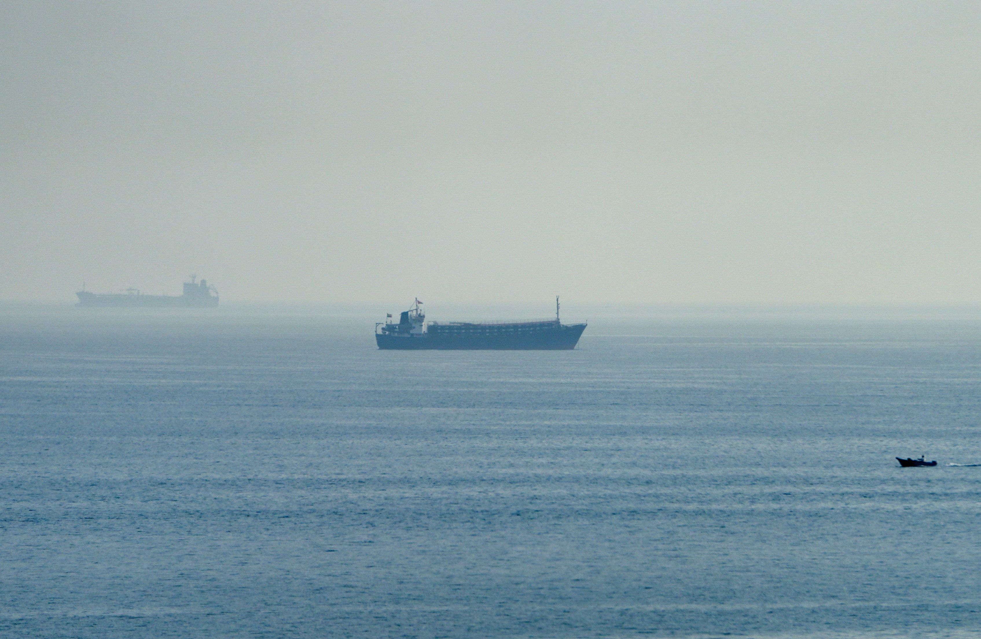 Vessels in the Strait of Hormuz.