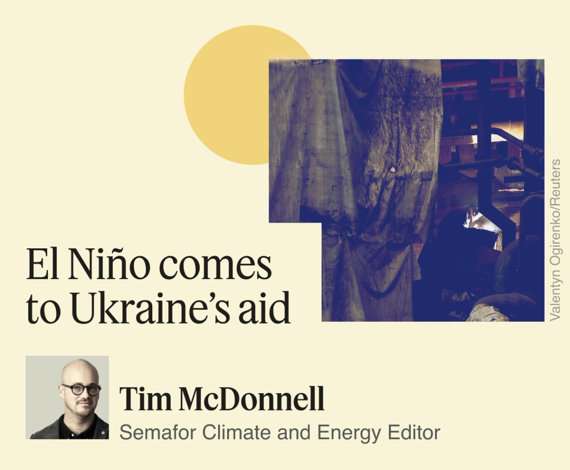 A graphic saying El Niño comes to Ukraine’s aid.