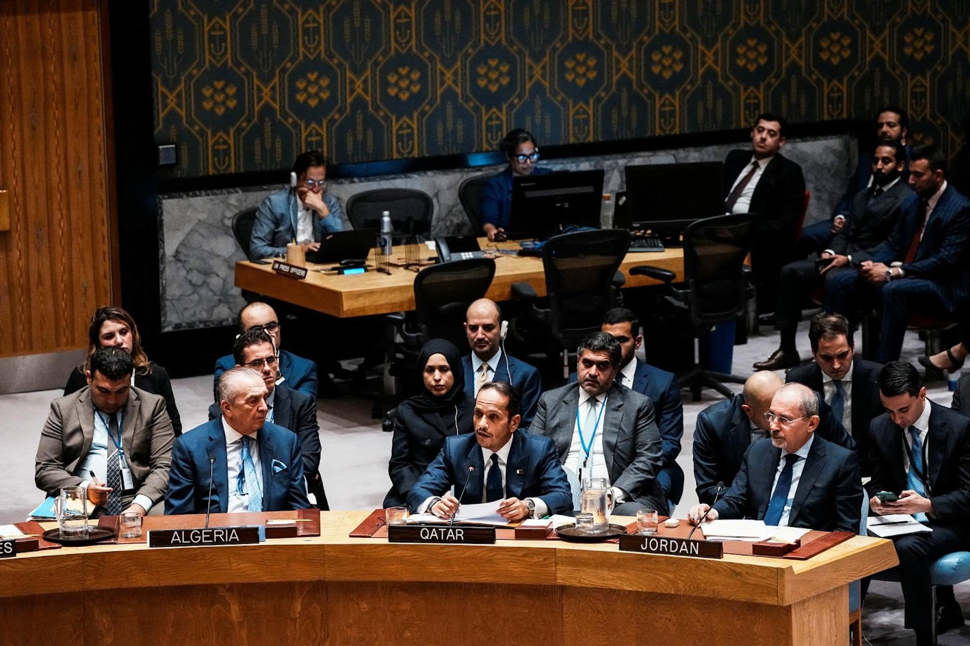 Emergency meeting of the United Nations Security Council at U.N. headquarters in New York