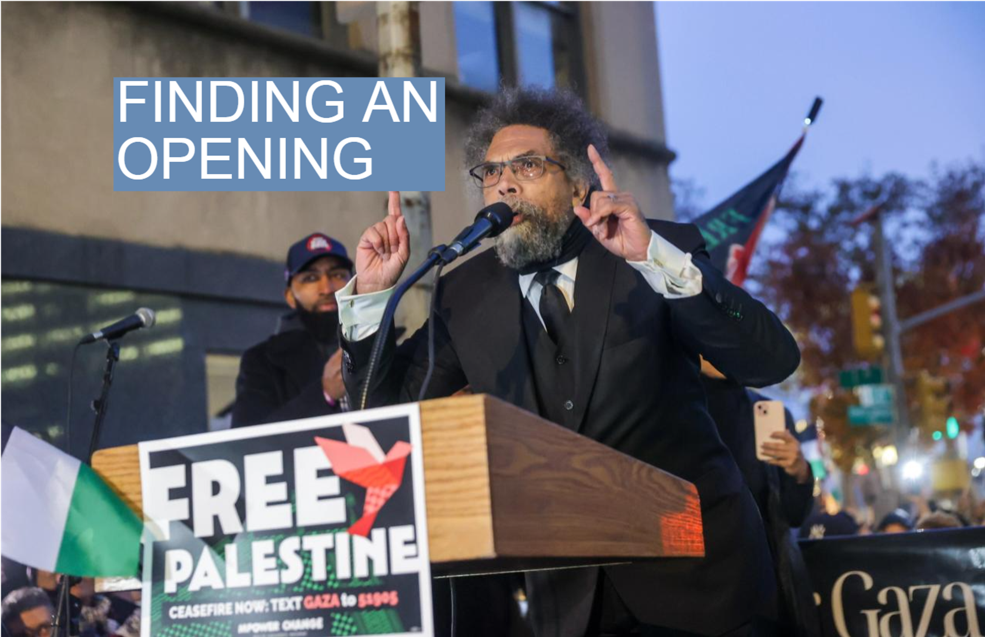 Cornel West at a protest in New York.