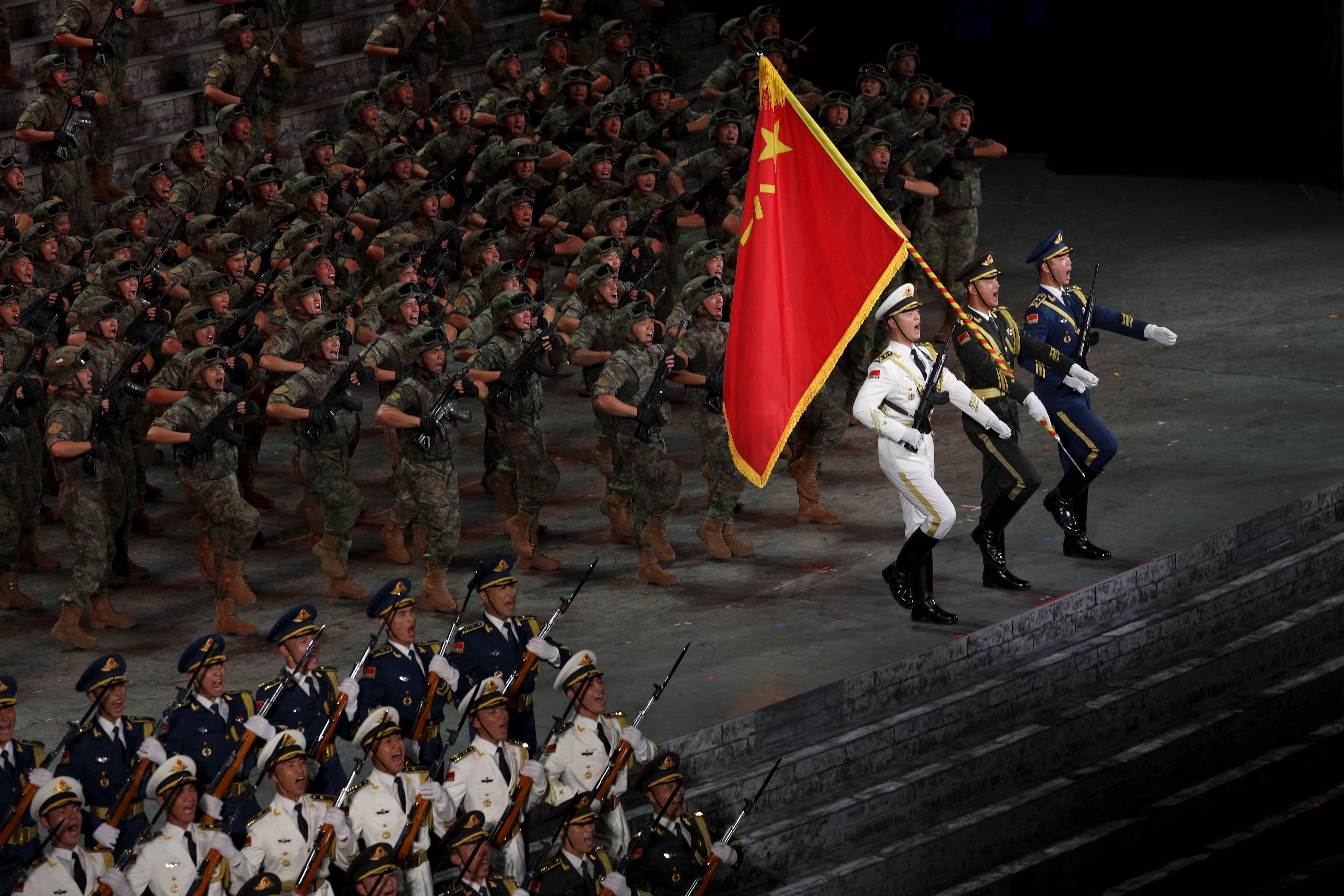 A photo of a PLA parade. 