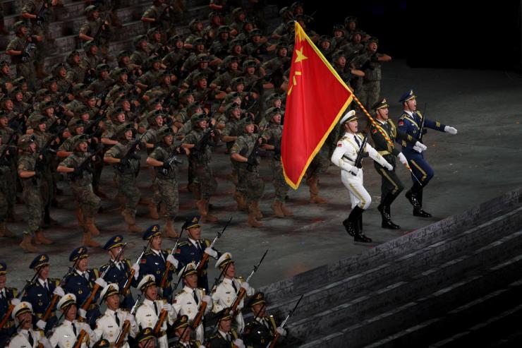 A photo of a PLA parade.