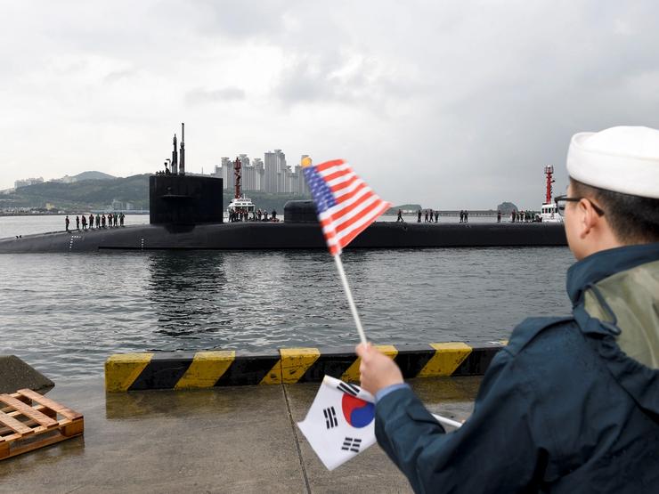 A US submarine in South Korea.