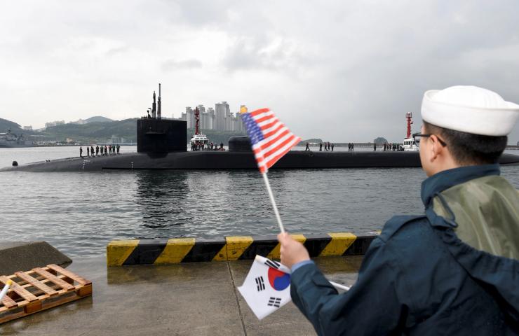 A US submarine in South Korea.