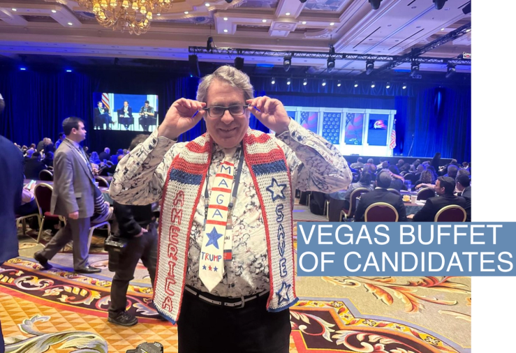 An attendee at the Republican Jewish Coalition’s annual conference in Las Vegas.