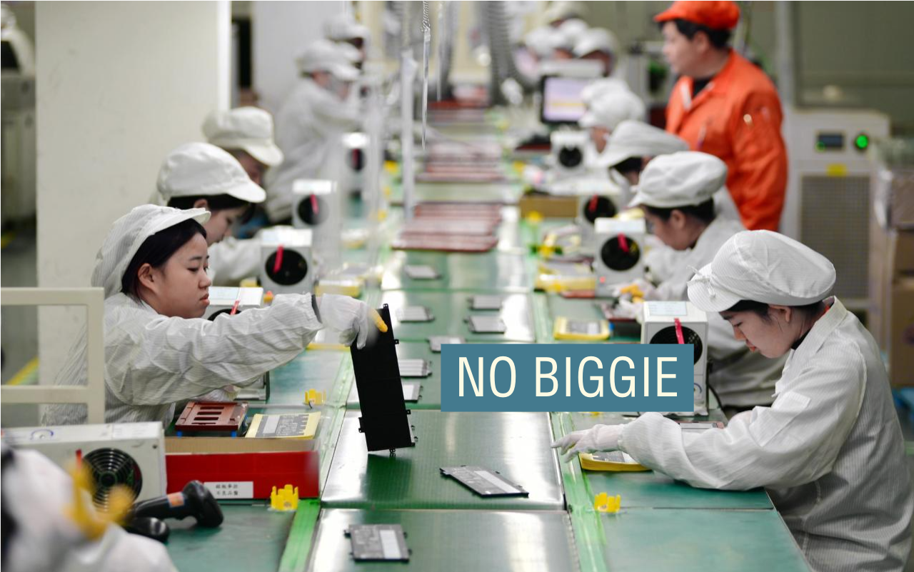 Employees are producing lithium battery products on a workshop production line in Nantong, Jiangsu province, China, on January 3, 2024.